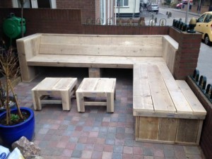 Pallets Patio Corner Sofa With Tables 